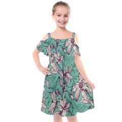 Kids  Cut Out Shoulders Chiffon Dress 