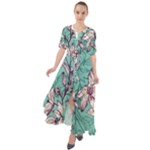 Vintage Floral Pattern Waist Tie Boho Maxi Dress