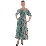 Vintage Floral Pattern Shoulder Straps Boho Maxi Dress 