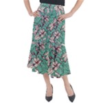 Vintage Floral Pattern Midi Mermaid Skirt