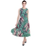 Vintage Floral Pattern Round Neck Boho Dress