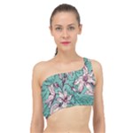 Vintage Floral Pattern Spliced Up Bikini Top 