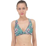Vintage Floral Pattern Classic Banded Bikini Top
