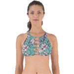 Vintage Floral Pattern Perfectly Cut Out Bikini Top