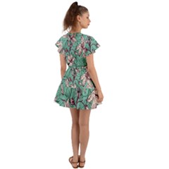 Flutter Sleeve Wrap Dress 