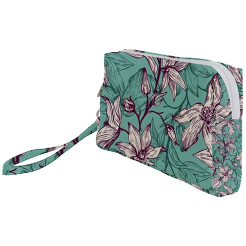 Vintage Floral Pattern Wristlet Pouch Bag (Small) from ArtsNow.com