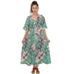 Vintage Floral Pattern Kimono Sleeve Boho Dress