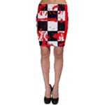 Checkerboard Splatter Bodycon Skirt