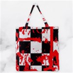 Checkerboard Splatter Grocery Tote Bag