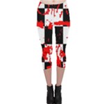Checkerboard Splatter Capri Leggings 