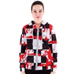 Checkerboard Splatter Women s Zipper Hoodie