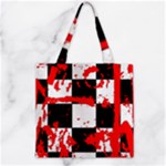 Checkerboard Splatter Zipper Grocery Tote Bag