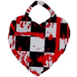 Checkerboard Splatter Giant Heart Shaped Tote