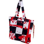 Checkerboard Splatter Drawstring Tote Bag