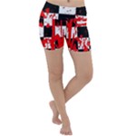 Checkerboard Splatter Lightweight Velour Yoga Shorts