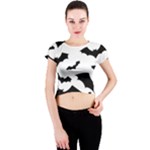 Deathrock Bats Crew Neck Crop Top