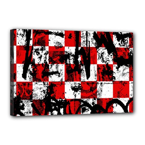 Emo Checker Graffiti Canvas 18  x 12  (Stretched) from ArtsNow.com