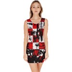 Emo Checker Graffiti Bodycon Dress