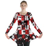 Emo Checker Graffiti Long Sleeve Tunic 