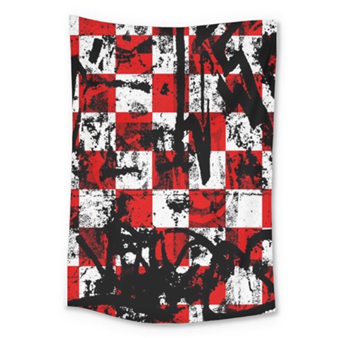 Emo Checker Graffiti Large Tapestry from ArtsNow.com