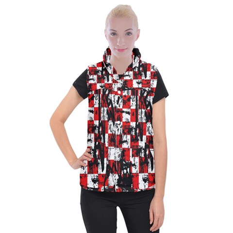 Emo Checker Graffiti Women s Button Up Vest from ArtsNow.com