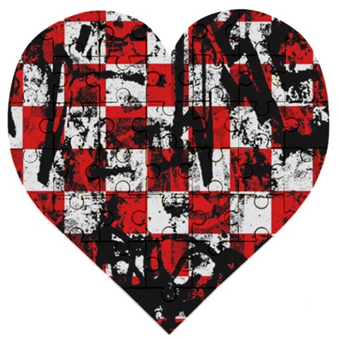 Emo Checker Graffiti Wooden Puzzle Heart from ArtsNow.com