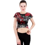 Emo Graffiti Crew Neck Crop Top