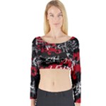 Emo Graffiti Long Sleeve Crop Top