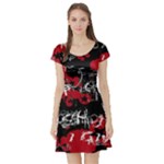 Emo Graffiti Short Sleeve Skater Dress