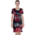 Emo Graffiti Short Sleeve Nightdress