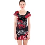 Emo Graffiti Short Sleeve Bodycon Dress