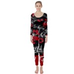 Emo Graffiti Long Sleeve Catsuit