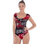 Emo Graffiti Short Sleeve Leotard 