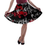 Emo Graffiti A-line Skater Skirt