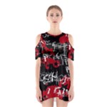 Emo Graffiti Shoulder Cutout One Piece Dress