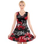 Emo Graffiti V-Neck Sleeveless Dress