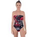 Emo Graffiti Tie Back One Piece Swimsuit