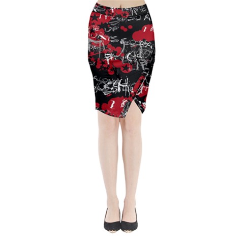 Emo Graffiti Midi Wrap Pencil Skirt from ArtsNow.com