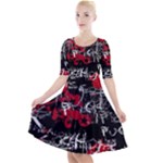 Emo Graffiti Quarter Sleeve A-Line Dress