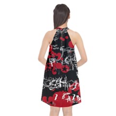 Halter Neckline Chiffon Dress  