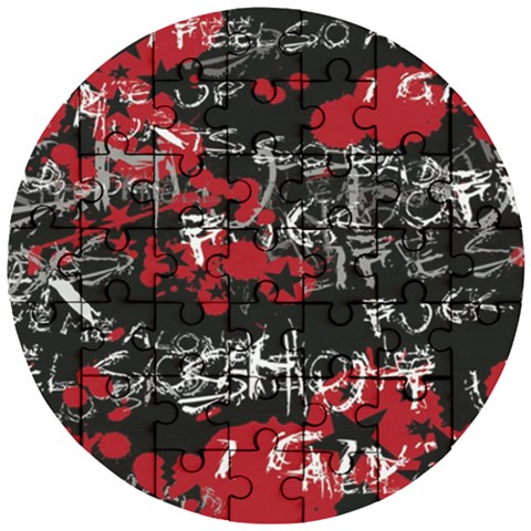 Emo Graffiti Wooden Puzzle Round from ArtsNow.com