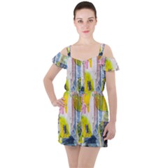 Ruffle Cut Out Chiffon Playsuit 