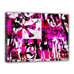 Pink Checker Graffiti Canvas 16  x 12  (Stretched)