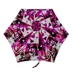 Pink Checker Graffiti Mini Folding Umbrella