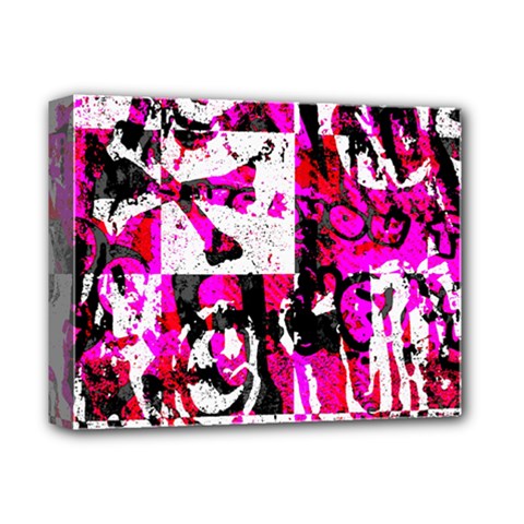 Pink Checker Graffiti Deluxe Canvas 14  x 11  (Stretched) from ArtsNow.com