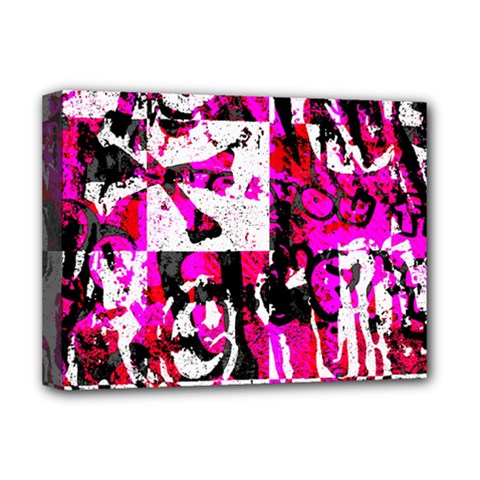 Pink Checker Graffiti Deluxe Canvas 16  x 12  (Stretched)  from ArtsNow.com