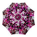 Pink Checker Graffiti Golf Umbrella