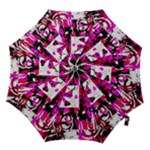 Pink Checker Graffiti Hook Handle Umbrella (Medium)