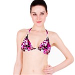 Pink Checker Graffiti Bikini Top