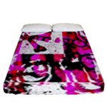 Pink Checker Graffiti Fitted Sheet (Queen Size)